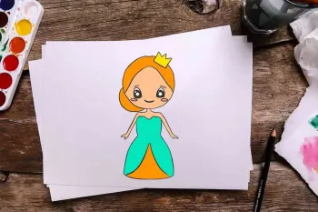 آموزش مرحله به مرحله نقاشی شاهزاده ساده برای کودکان