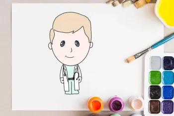 آموزش نقاشی دکتر برای کودکان در 9 مرحله ساده
