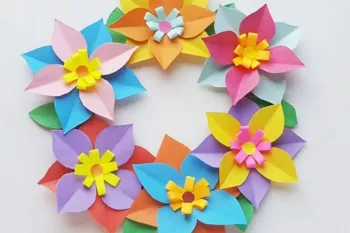 آموزش ساخت کاردستی تاج گل کاغذی برای کودکان