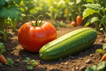 گفتگوی خیالی خیار و گوجه در باغ سبزی