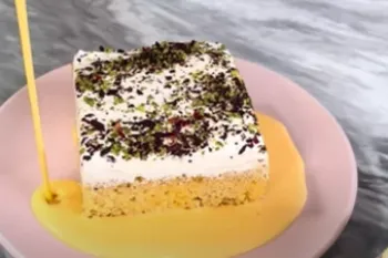 طرز تهیه کیک خیس شیر و زعفران / فیلم