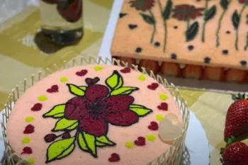 آموزش نقاشی روی کیک اسفنجی / ترنسفر روی کیک