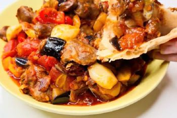 غذای ساده با دل مرغ، بادمجان و گوجه؛ این ترکیب خوشمزه را از دست ندهید