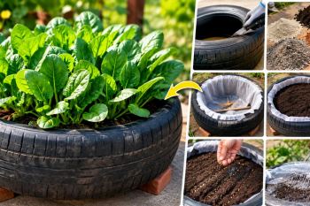 آموزش کاشت اسفناج در لاستیک؛ راهنمای ساخت باغچه خانگی در بالکن