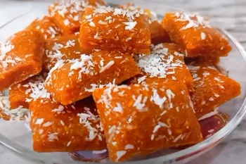 مراحل تهیه سوهان نارگیلی بسیار خوشمزه / سوهان نارگیلی یا نباتی نارگیلی فوری