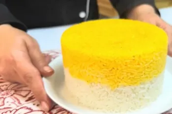 نحوه تهیه کته دورنگ قدم به قدم / کته رو خاص درست کن