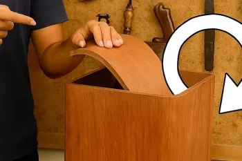 ساخت سطل زباله چوبی با درب بادبزنی؛ ترکیب زیبایی و خلاقیت