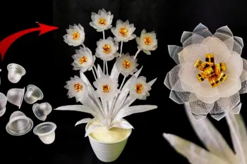 ایده خلاقانه با جای ژله / ساخت گل مصنوعی تزئینی با ظرف های ژله
