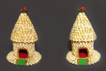 آموزش ساخت کلبه با پوست پسته / کاردستی با پوسته پسته