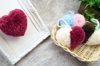 ساخت کاردستی با نخ / ساخت قلب پوم پوم