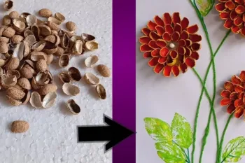 کاردستی مخصوص کودکان/ با پوست بادام زمینی قاب گل بساز