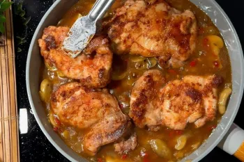 غذایی خوشمزه و جدید : مرغ و قارچ با سس گراوی