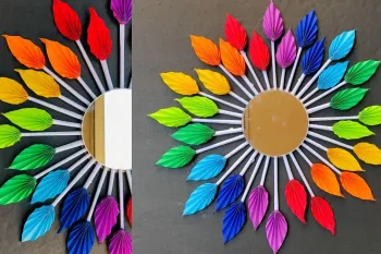 ایده های کاردستی دیوارکوب کاغذی / یک آینه خوشگل برای اتاقت درست کن