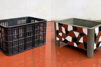 نحوه استفاده مجدد از کاشی های سرامیکی و سیمان برای ایجاد یک گلدان زیبا!