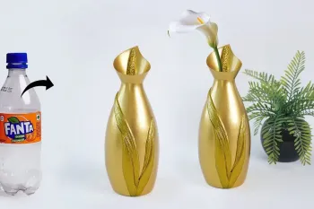 ایده خلاقانه برای بازیافت بطری های پلاستیکی: ساخت گلدان تزیینی