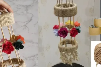 آموزش ساخت دیوار آویز زیبا با رول مقوایی و چسب!