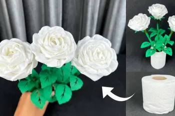 آموزش ساخت گل رز تزئینی با دستمال کاغذی!