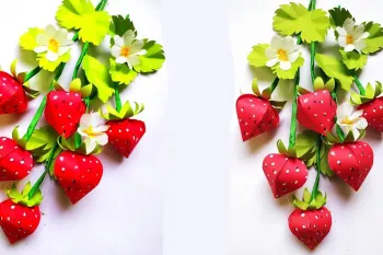 تزئین اتاق با توت فرنگی های کاغذی!