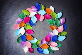 ساخت حلقه برگ تزئینی با فوم برای در اتاق!