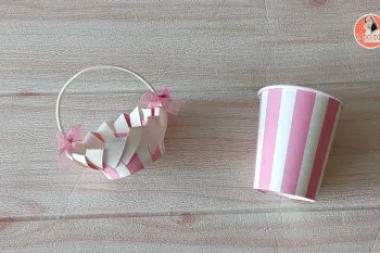 آموزش ساخت سبد کاغذی DIY با لیوان کاغذی!