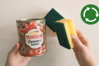 ایده خلاقانه با قوطی کنسرو و اسفنج ظرفشویی!