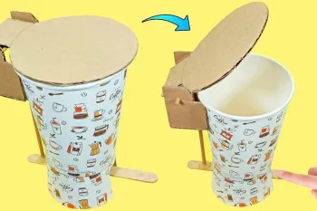 آموزش ساخت سطل زباله کوچک DIY با لیوان کاغذی و مقوا!