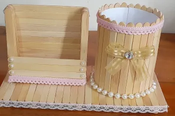 ساخت نگهدارنده تلفن همراه و خودکار با چوب بستنی!
