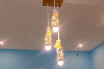 ساخت لوستر خلاقانه با بطری شیشه ای!
