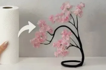 آموزش ساخت درخت شکوفه گیلاس با دستمال کاغذی!