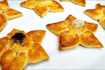 طرز تهیه نان شیرمال گل / نان شیرمال بدون تخم مرغ!