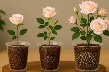 تکثیر گل رز با قهوه: روشی آسان و مؤثر