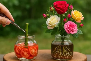 راز شگفت انگیز تکثیر گل رز با گوجه فرنگی!