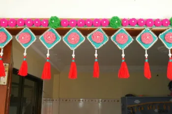 آموزش ساخت کاردستی آویز درب با نخ کاموایی!