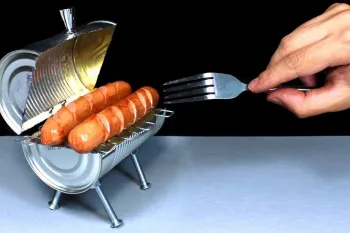 آموزش ساخت مینی باربیکیو خانگی با قوطی کنسرو!