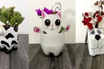 ۳ ایده خلاقانه برای ساخت گلدان حیوانات با بطری های پلاستیکی!