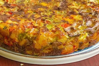 غذای ساده و خوشمزه با کدو و بادمجون / کوکوی بدون گوشت گیاهی و ارزان