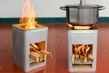 آموزش ساخت اجاق هیزمی ساده با جعبه آهنی!