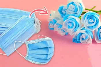 آموزش ساخت گل رز با ماسک صورت یکبار مصرف