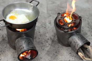 ساخت اجاق هیزمی ساده با قوطی حلبی!