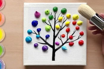نقاشی آسان درخت رنگین کمان در 3 مرحله!