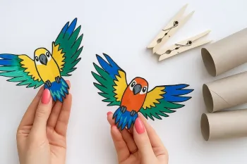 ساخت طوطی های بامزه با رول دستمال توالت!