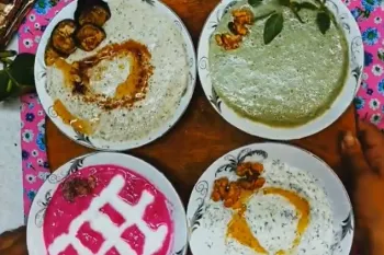 طرز تهیه ماست با سبزی خوردن و گردو مزه ای بهشت!