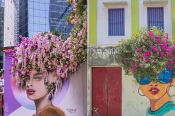 هنر خیابانی شهری با طبیعت ترکیبی جذاب و خلاقانه خلق می کند