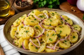 طرز تهیه سالاد سیب زمینی اتریشی؛ فوری، آسان و فوق العاده خوشمزه