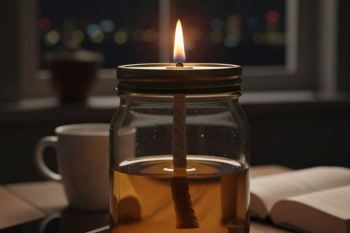 وقتی برق رفت، این شمع دست ساز با روغن مایع خانه را روشن می کند؛ یک ترفند ساده و کاربردی