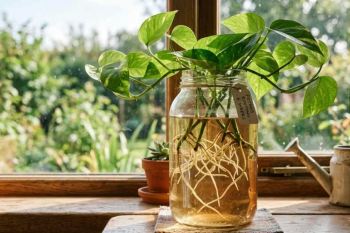 چگونه گیاه پتوس را فقط با یک لیوان آب تکثیر کنیم؟ ترفند ساده ای برای داشتن پتوس های سرسبز و زیبا!