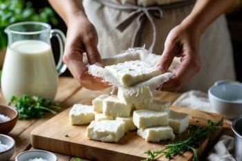 طرز تهیه پنیر خانگی حرفه ای و خوشمزه؛ پنیر تازه و لطیف با چند ماده ساده در خانه