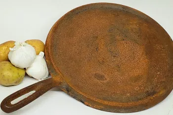 ترمیم ماهیتابه چدن زنگ زده بدون ابزار!