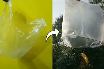 ساخت بالون آرزوها با کیسه پلاستیکی میوه !