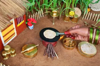 طرز پخت پاراتای آلو به سبک آشپزی مینیاتوری هندی!